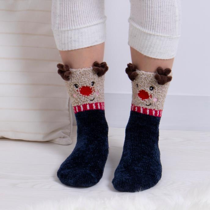 totes toasties Ladies Novelty Supersoft Socks Reindeer